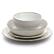 Alt View 1. Elama - Elama Countess 16 Piece Embossed Double Bowl Stoneware Dinnerware Set in Ivory - Ivory.