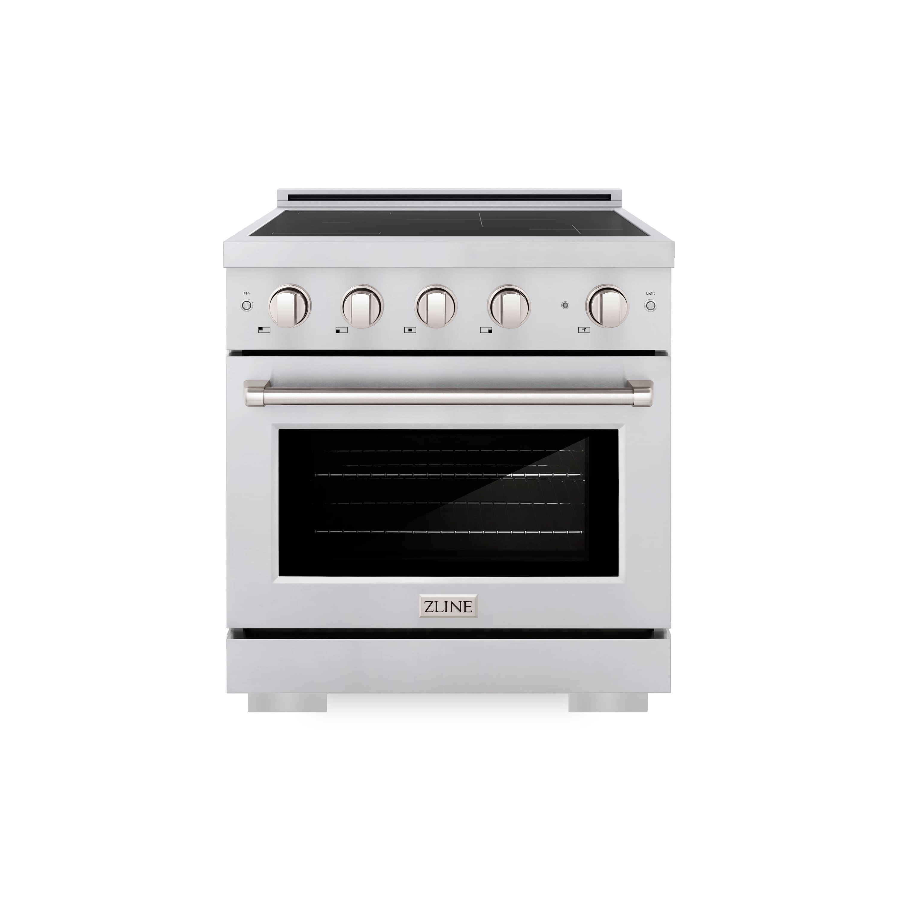 Front. ZLINE - 30 in. 4.2 cu. ft. Paramount Freestanding Induction Range with 4 Burners and Electric Oven in Stainless Steel - Stainless Steel.