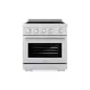 Front. ZLINE - 30 in. Wide 4 Elements 4.2 cu. ft. Paramount Freestanding Induction Range with Electric Oven in Stainless Steel - Stainless Steel.