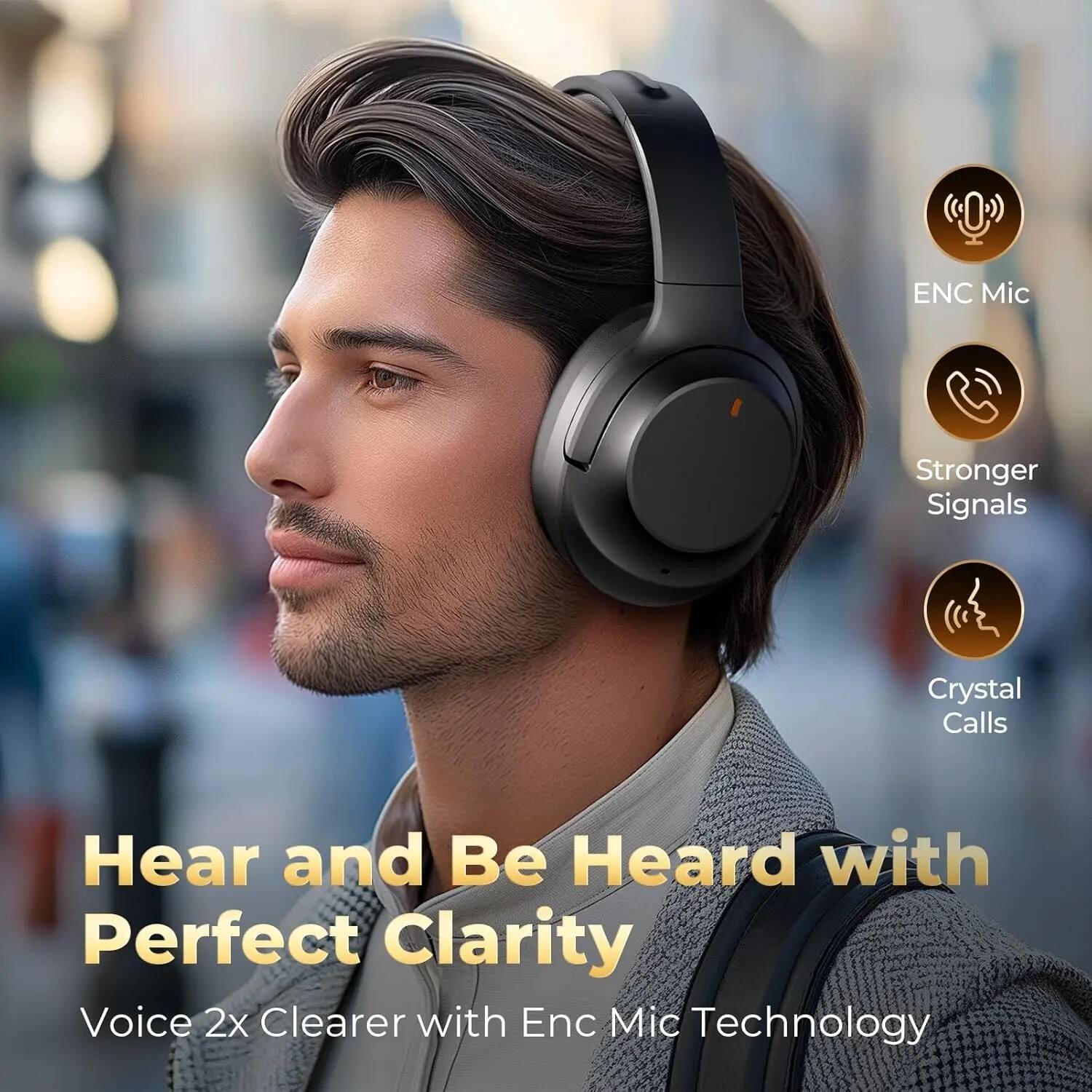 ENC Mic  
Stronger Signals  
Crystal Calls  
Hear and Be Heard with Perfect Clarity  
Voice 2x Clearer with ENC Mic Technology