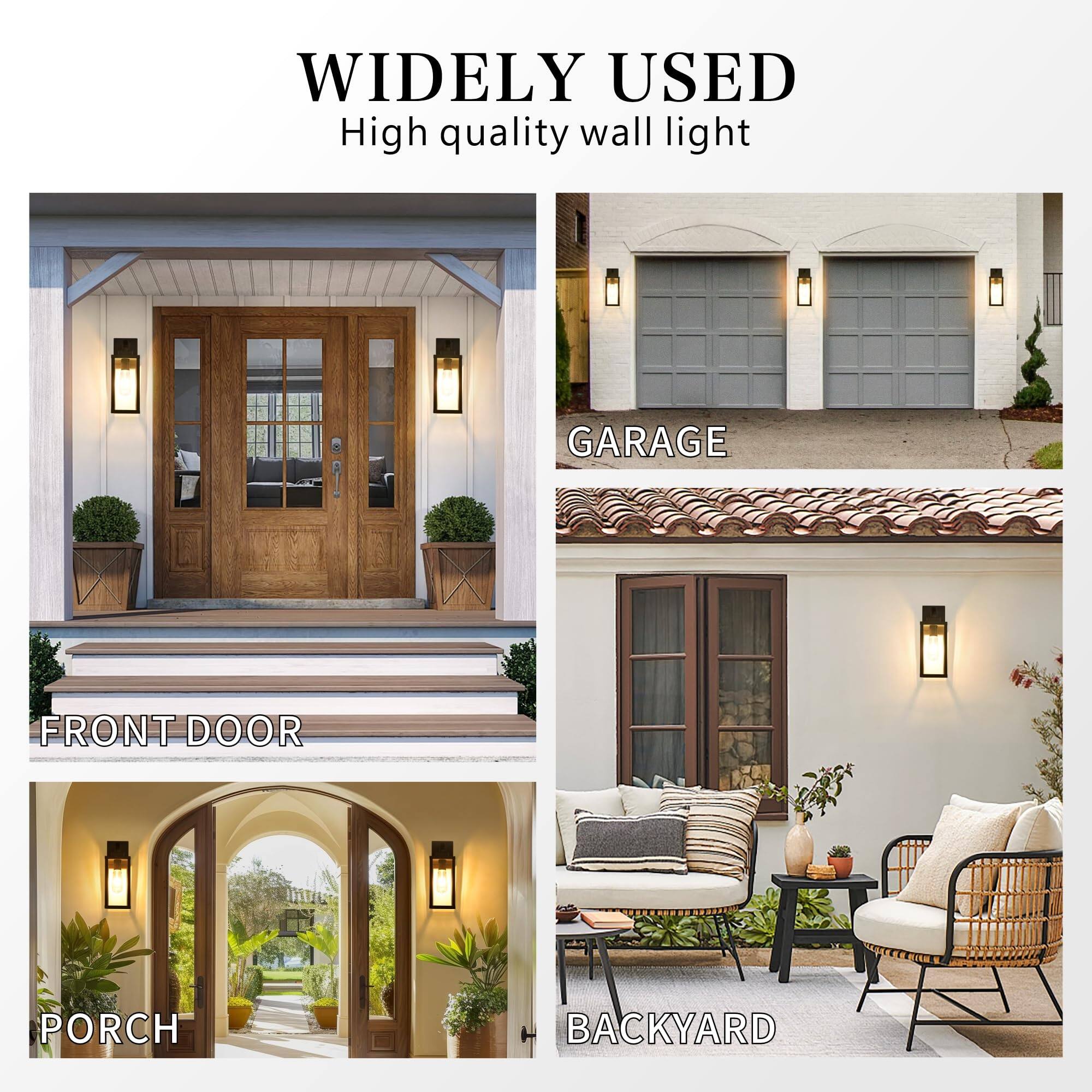 WIDELY USED  
High quality wall light  

GARAGE  
FRONT DOOR  
PORCH  
BACKYARD