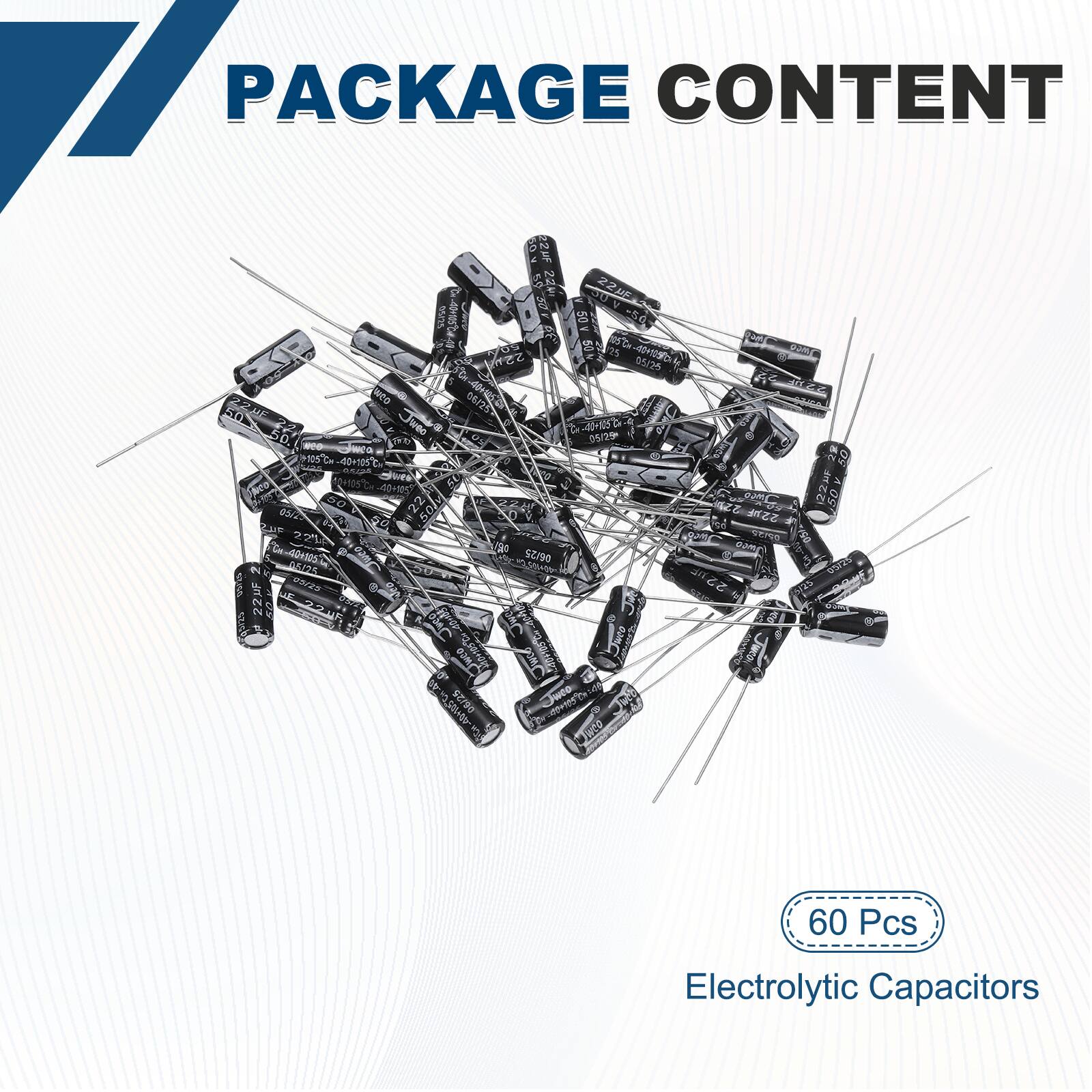 PACKAGE CONTENT

- 60 Pcs Electrolytic Capacitors