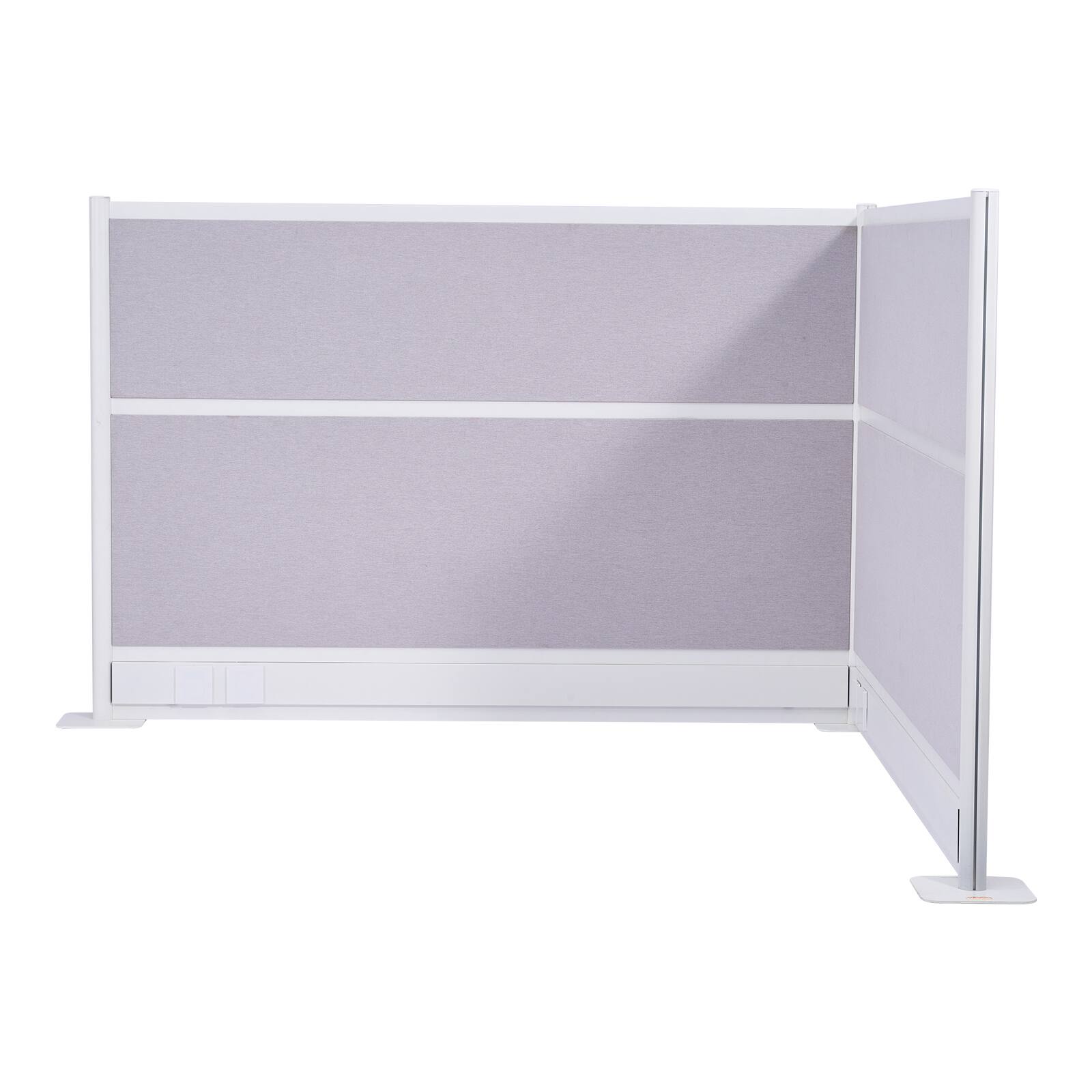 Alt View 5. VEVOR - Office Divider Privacy Partitions, 2-Pack, 72" x 48" Room Divider Walls, PET Workstation Cubicle Partition with Outlet - White.