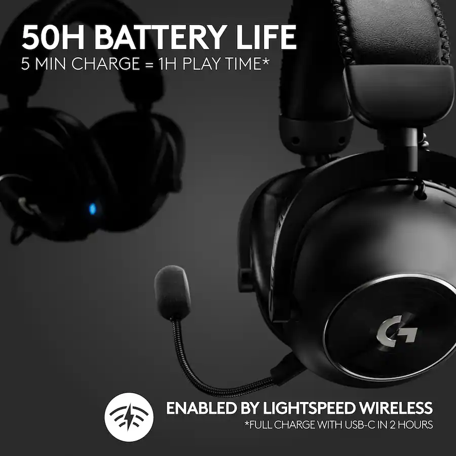 Logitech PRO X 2 LIGHTSPEED Wireless Over the Ear Gaming Headset for PC ...