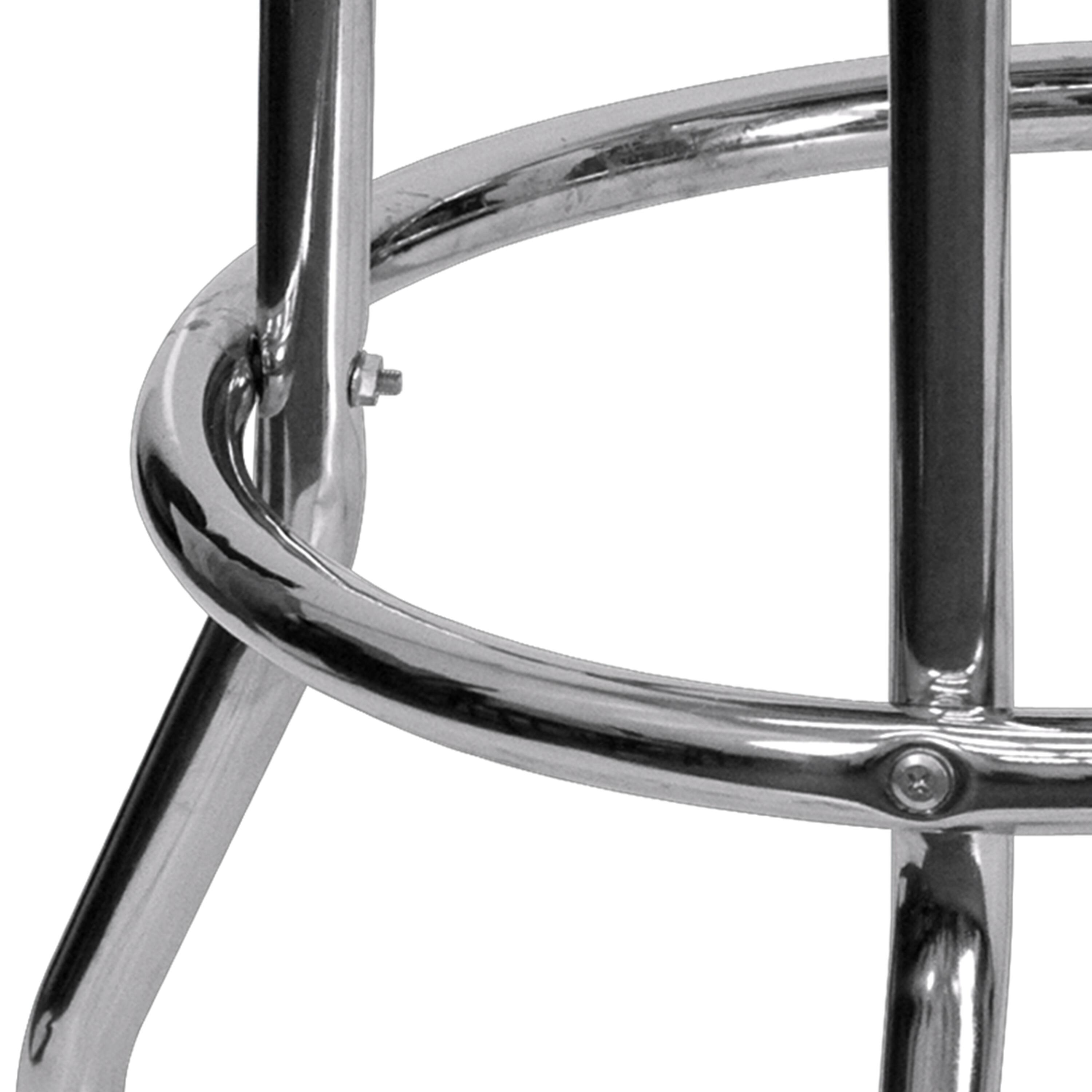 Alt View 9. Emma + Oliver - Retro Backless Double Ring Chrome Restaurant Dining Barstool - Black.