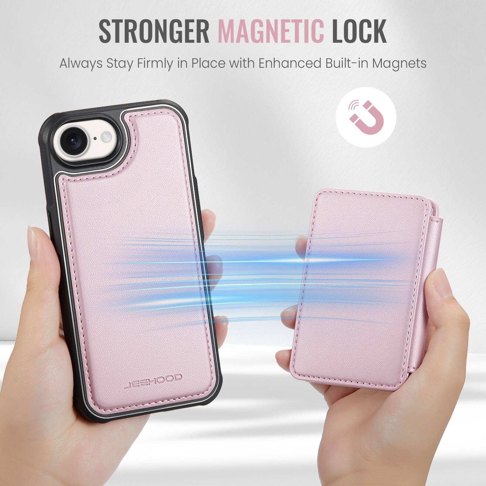 STRONGER MAGNETIC LOCK  
Always Stay Firmly in Place with Enhanced Built-in Magnets  
JEGHOOD