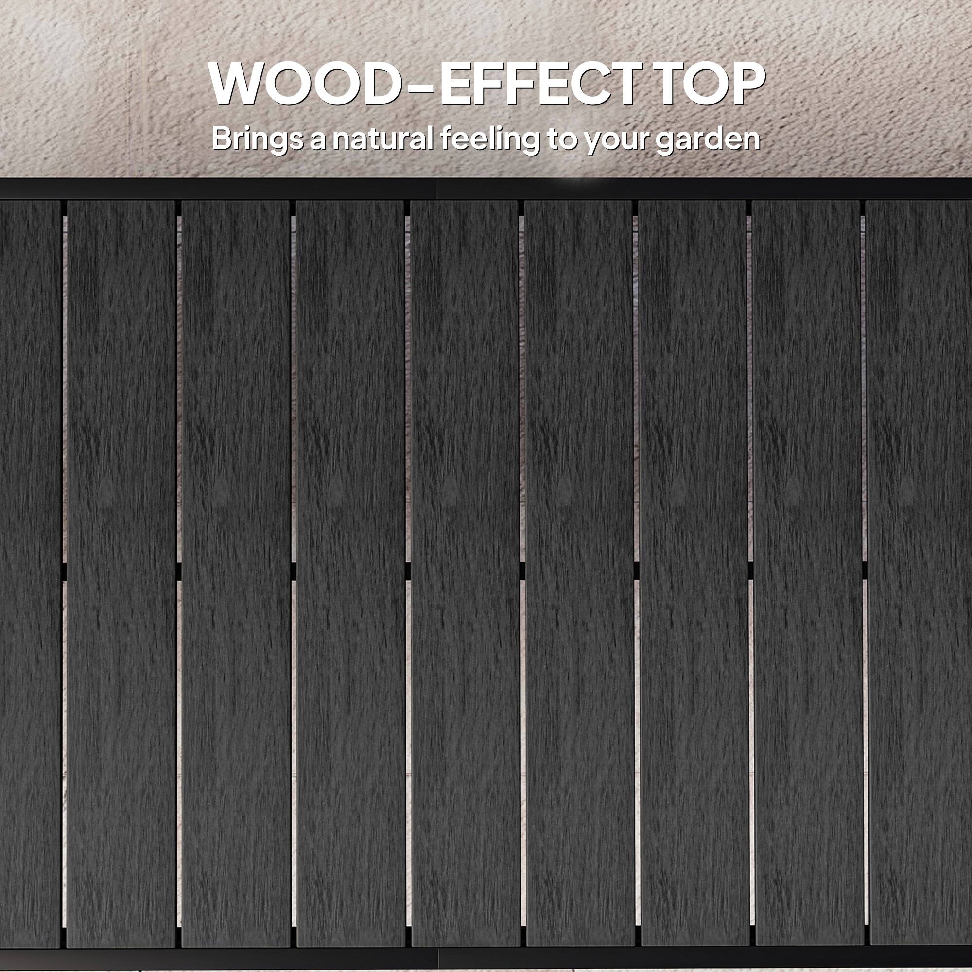 WOOD-EFFECT TOP  
Brings a natural feeling to your garden
