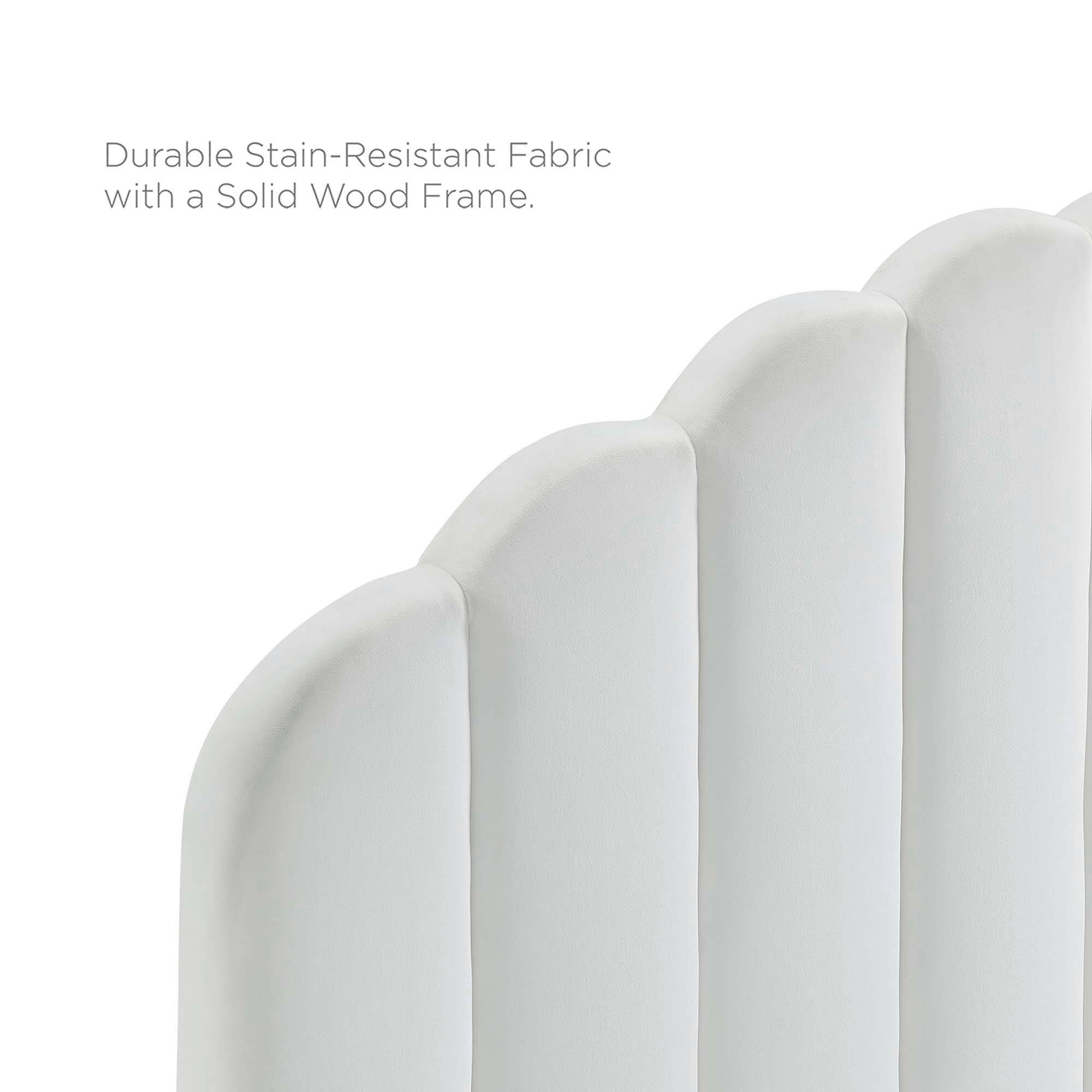 Durable Stain-Resistant Fabric with a Solid Wood Frame.