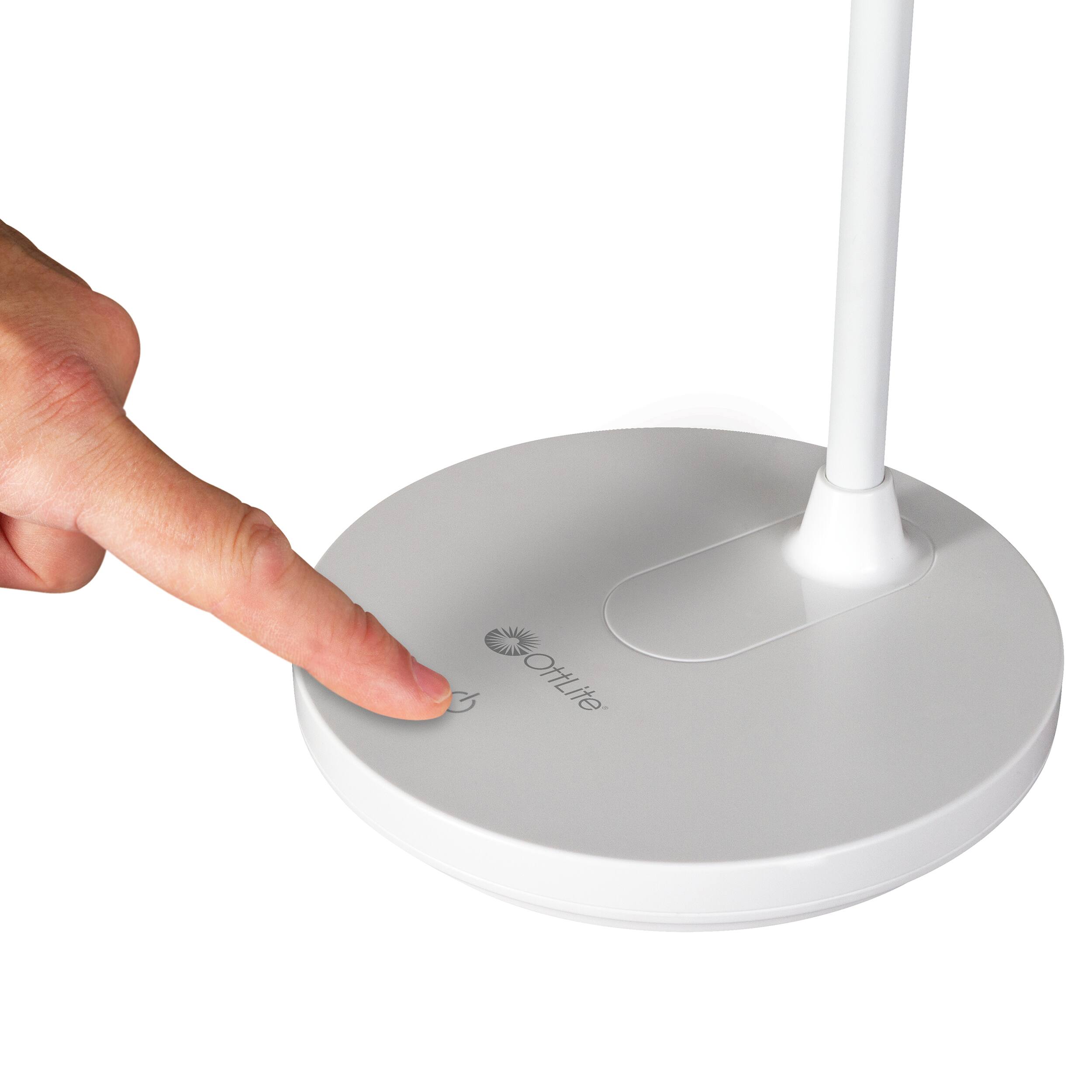 Alt View 2. OttLite - Rechargeable LED Ring Desk Lamp - White.