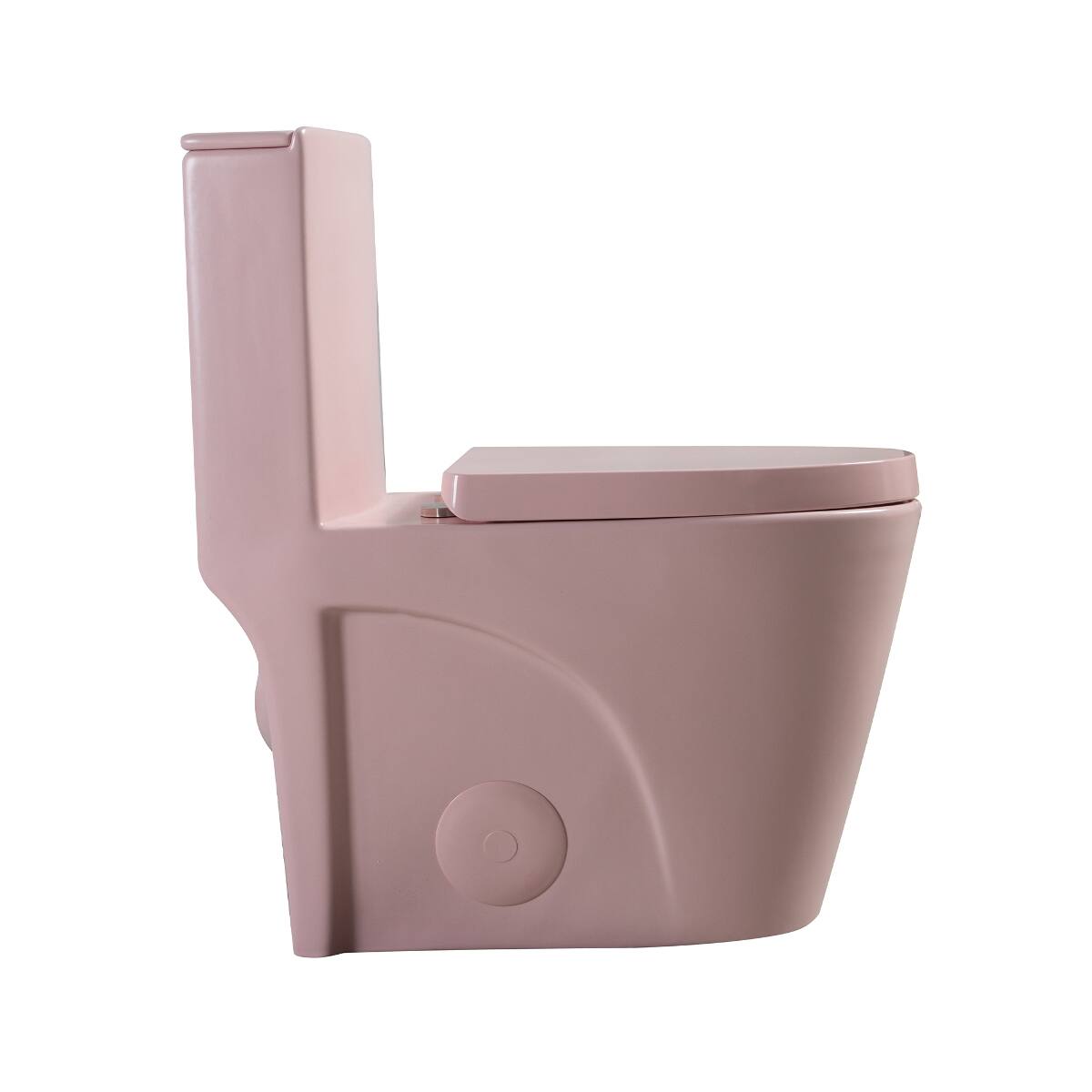 Alt View 6. Loheer - Loheer One Piece Ceramic Toilet, Rose Pink Elongated Comfort Height, Dual Flush Floor Mounted - Rose Pink.