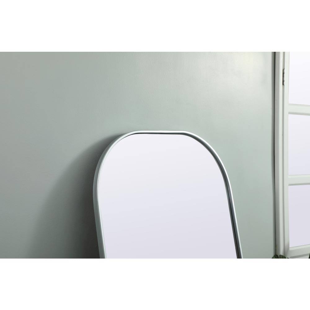 Alt View 3. Elegant Decor - Metal Frame Arch Full Length Mirror 28x74 Inch in Silver - Silver.