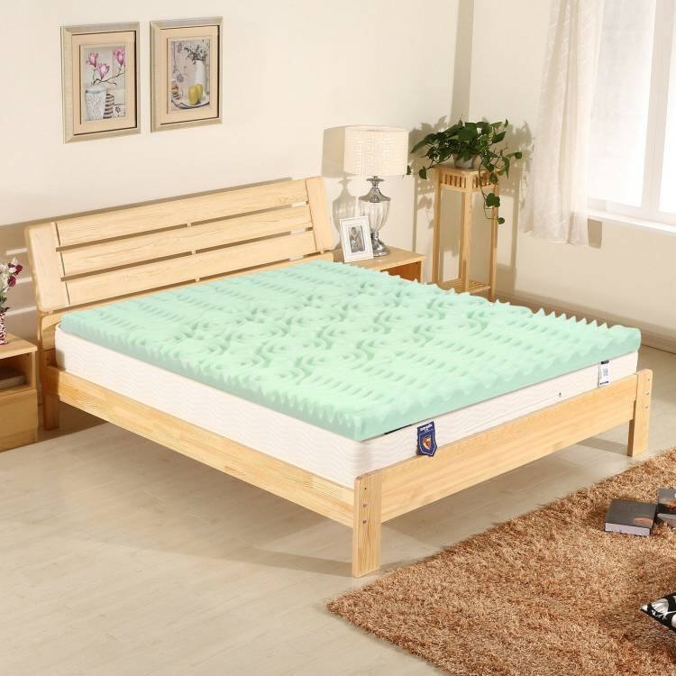 Left. Hivvago - Queen size 3-inch Thick Green Ergonomic Breathable Air Foam Mattress Topper - Green.
