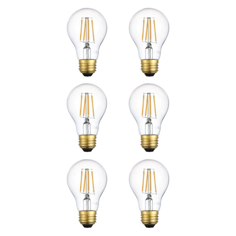 Angle. Elitco Lighting - LED 3000K nostalgic filament 4.5 watts 450 lumens A19 light bulb - Clear Glass.