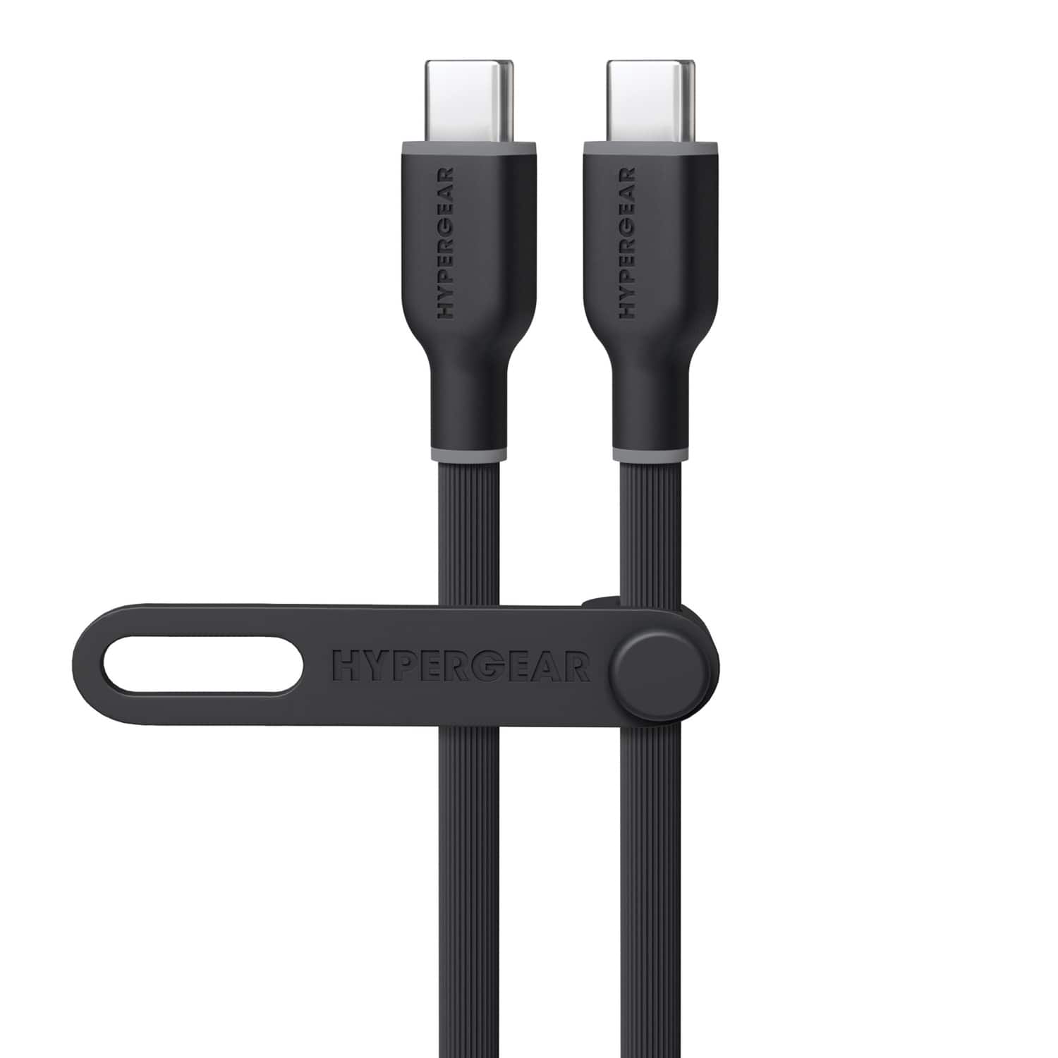 HyperGear - 15910 Flexi Pro Usb-c To Usb-c Soft-touch Silicone Fast Charge And Sync Cable (10 Ft.; - Black