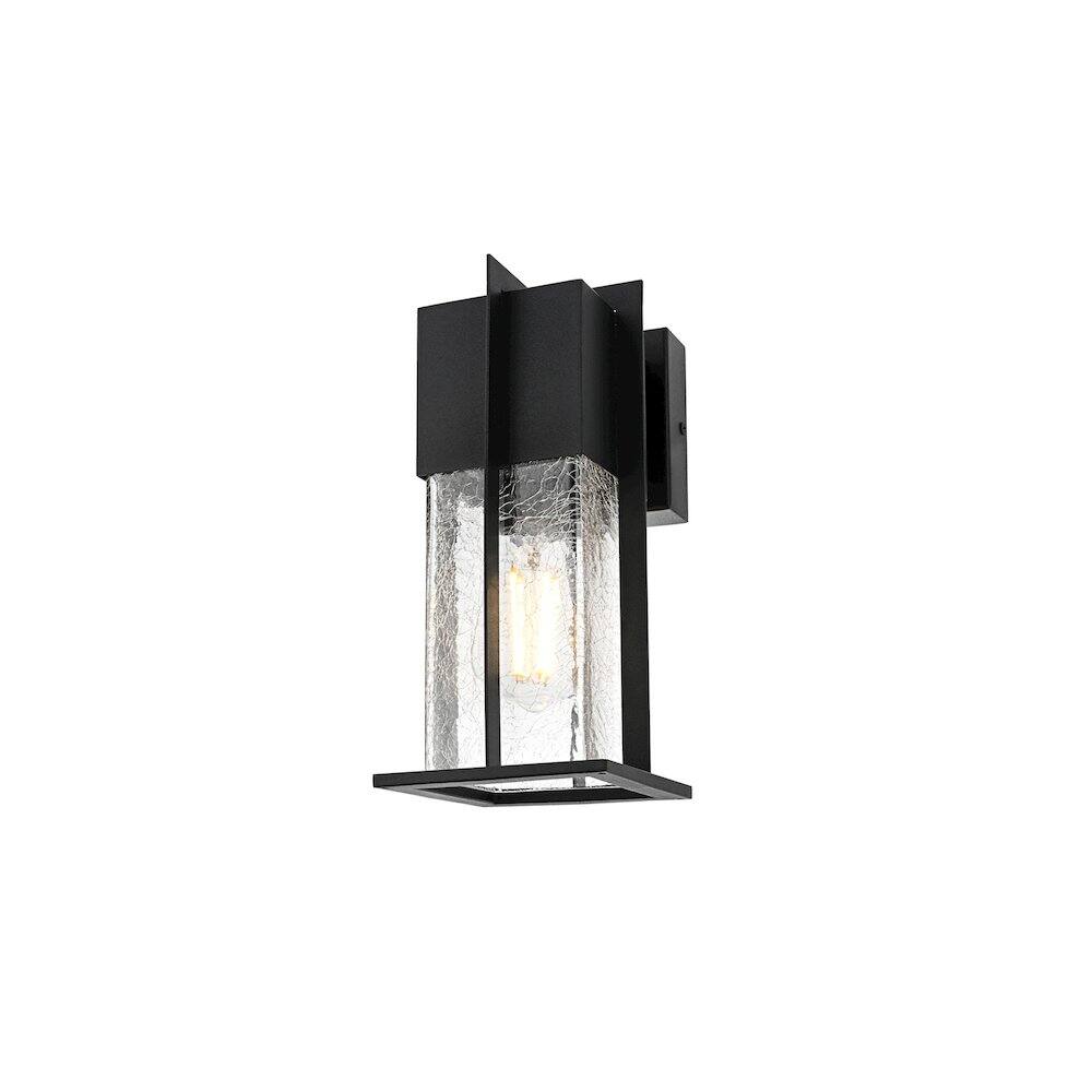 Left. Elegant Lighting - Janney 7 inch Outdoor Pendant in Black - Black.