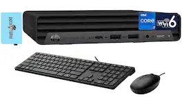 HP - EliteDesk 800 G6 Mini Desktop (Intel i7-10700T vPro, 8GB DDR4, 256GB SSD, Intel UHD 630, Win 10 Pro) w/USB Hub - Black