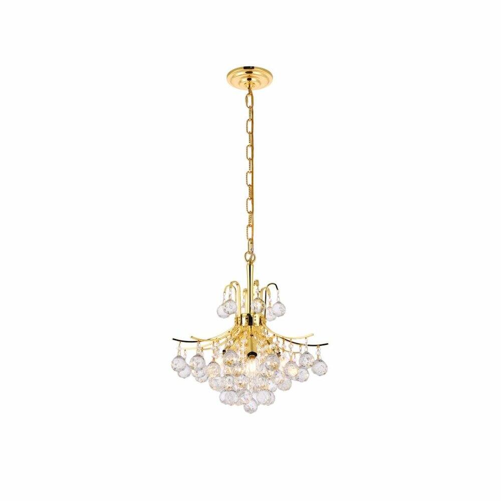 Alt View 2. Elegant Lighting - Toureg 6 light Gold Pendant Clear Royal Cut Crystal - Gold.