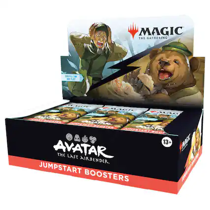 MAGIC THE GATHERING SHUFFLE TWO AND PLATTI
Al MARIC
4 PA4 OETART
N FOOSTER MDE JUMPSTART
Rh. BOOSTER AMAT JUMPSTART BOOZ AVATAR
13+ MAGIC THE LAST AIRBENDER
AA20205 JUMPSTART JWSTLT BOOSTERS