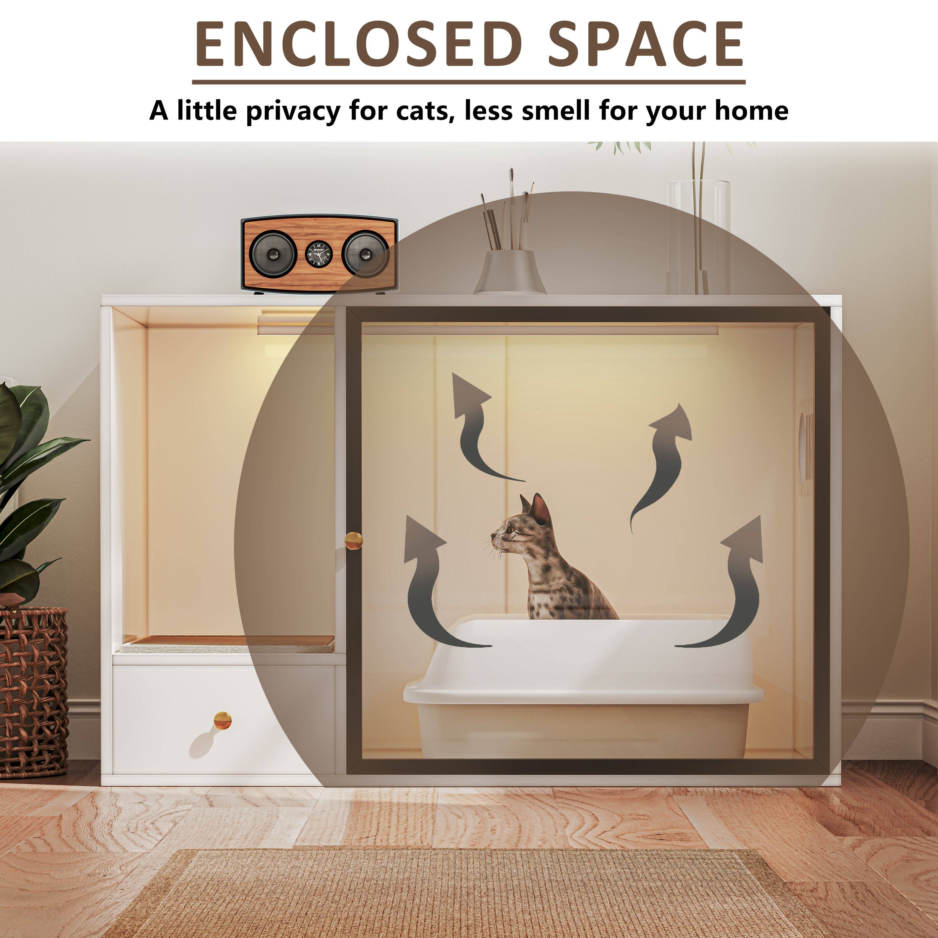 ENCLOSED SPACE  
A little privacy for cats, less smell for your home