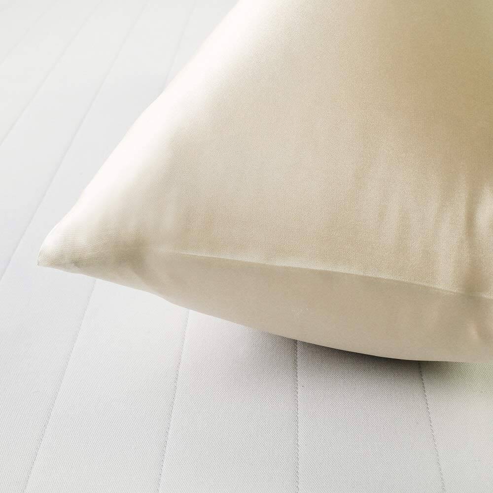 Alt View 1. MAGICAL RUBS - Silky Satin Pillowcases Set Of 2  Super Soft Travel Pillow Covers Small Cases With Envelope Closure 13"x 18" Champagne - Black Toddler (13" x 18").