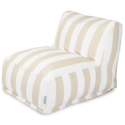 Front. Majestic Home - Chair Lounger Vertical Stripe Sand - Beige.
