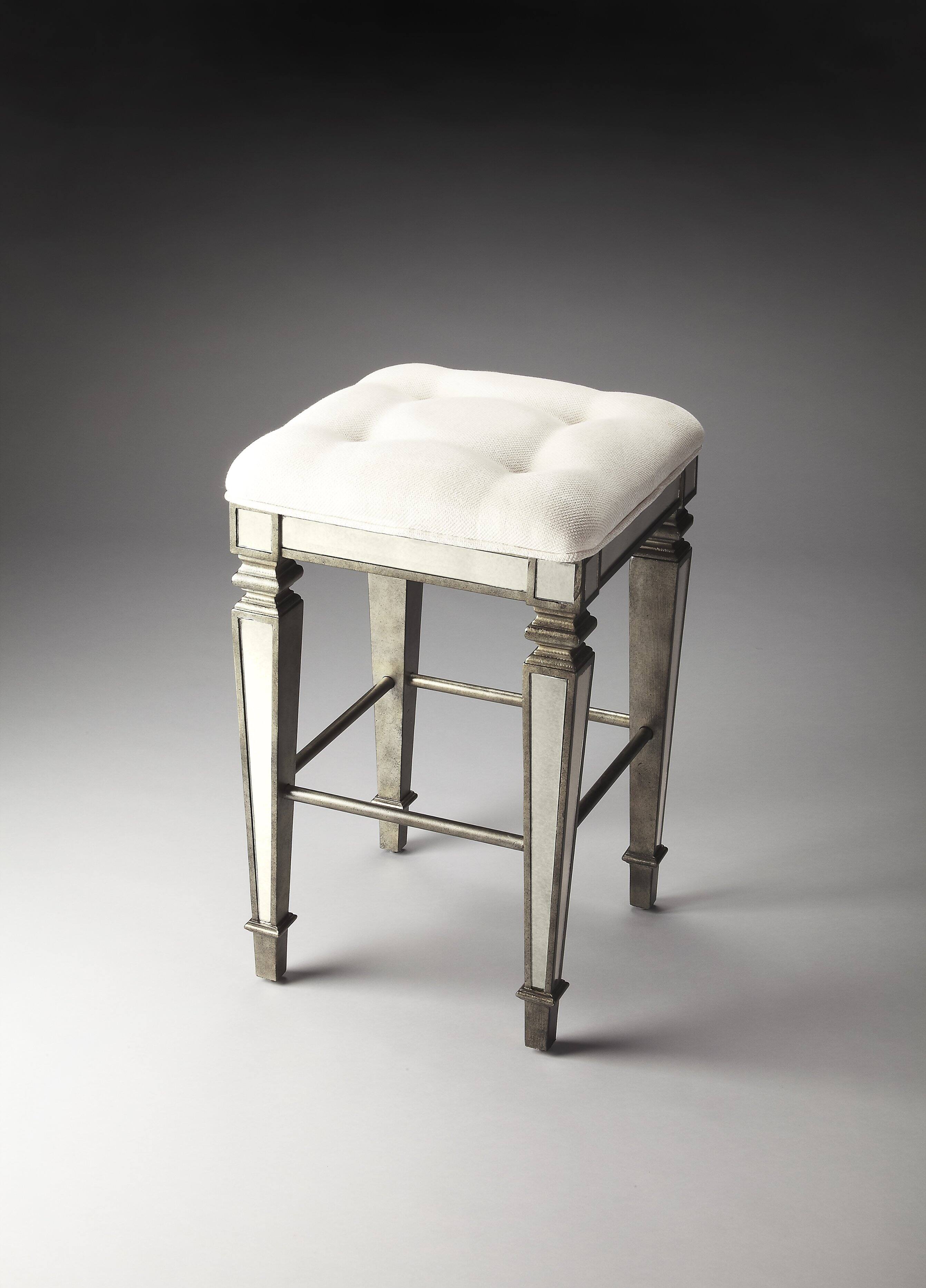 Alt View 3. Butler Specialty - Celeste Mirrored 30" Bar Stool - Silver.