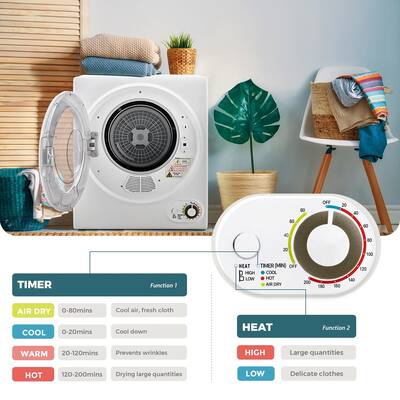 SIMZLIFE 1.6 Cu. ft. Portable Clothes Dryer, Electric Laundry SIMZLIFE 1.6 Cu. ft. Portable Clothes Dryer, Electric Laundry