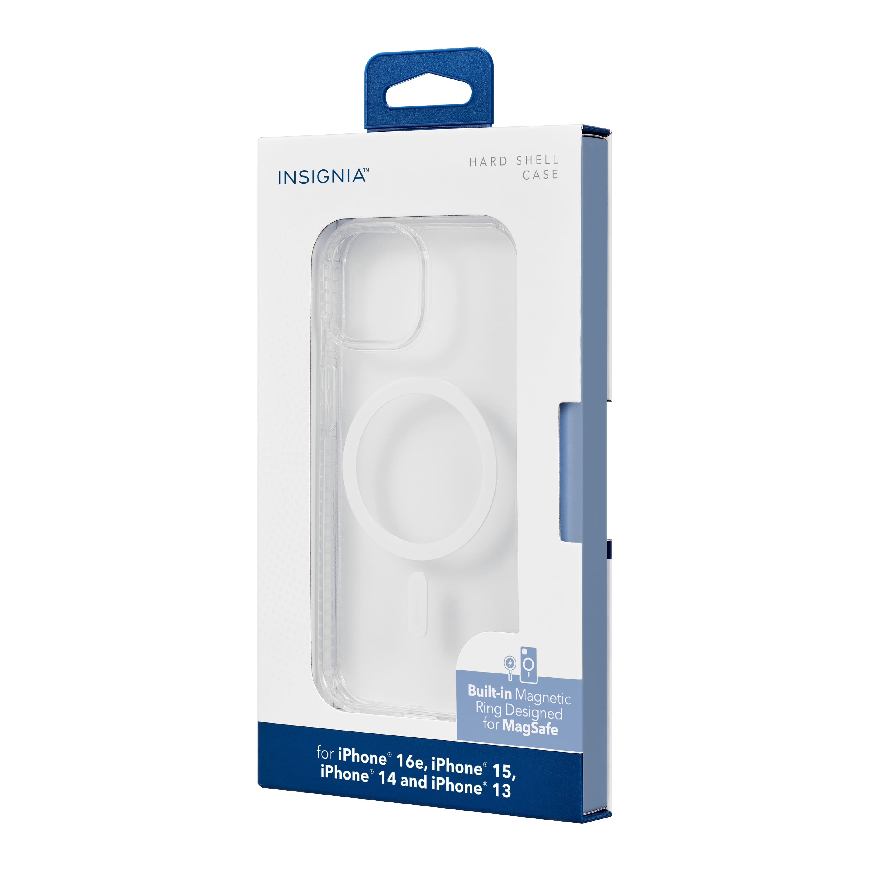 HARD-SHELL INSIGNIA CASE Built-in Magnetic Q Ring Designed for MagSafe for iPhone 16e, iPhone 14 and 15, iPhone 13