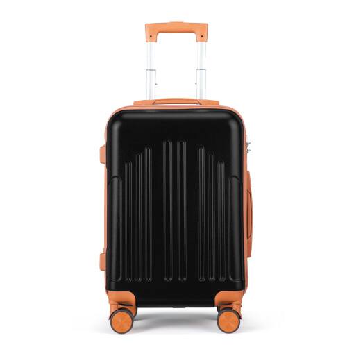 Alt View 1. Winado - 20" Airline Approved Small Trolley Case ABS Hardside Suitcase with Double Spinner Wheels & TSA Lock for Travel Business - Black & Brown.