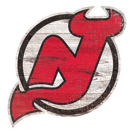 Fan Creations - New Jersey Devils 24'' x 24'' Distressed Logo Cutout Sign - Multicolor