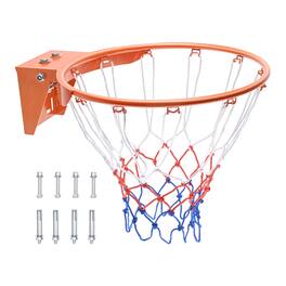 VEVOR - Basketball Rim, Wall Door Mounted Basketball Hoop, Heavy Duty Q235 Basketball Flex Rim Goal Replacement with Net - Orange