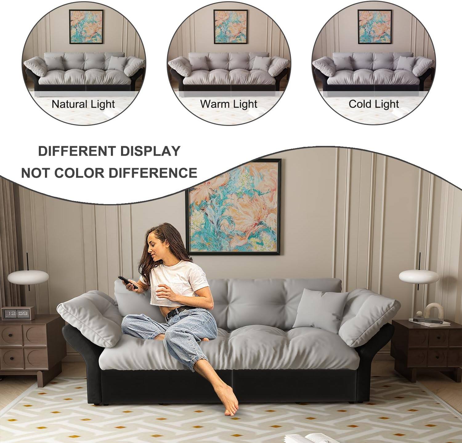 Natural Light  
Warm Light  
Cold Light  

DIFFERENT DISPLAY  
NOT COLOR DIFFERENCE