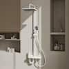Front. Famapy - Thermostatic Shower System with LED Temperature Display 4-Mode Rainfall Shower Combo with Handheld,Waterfall&Spray Gun - White.