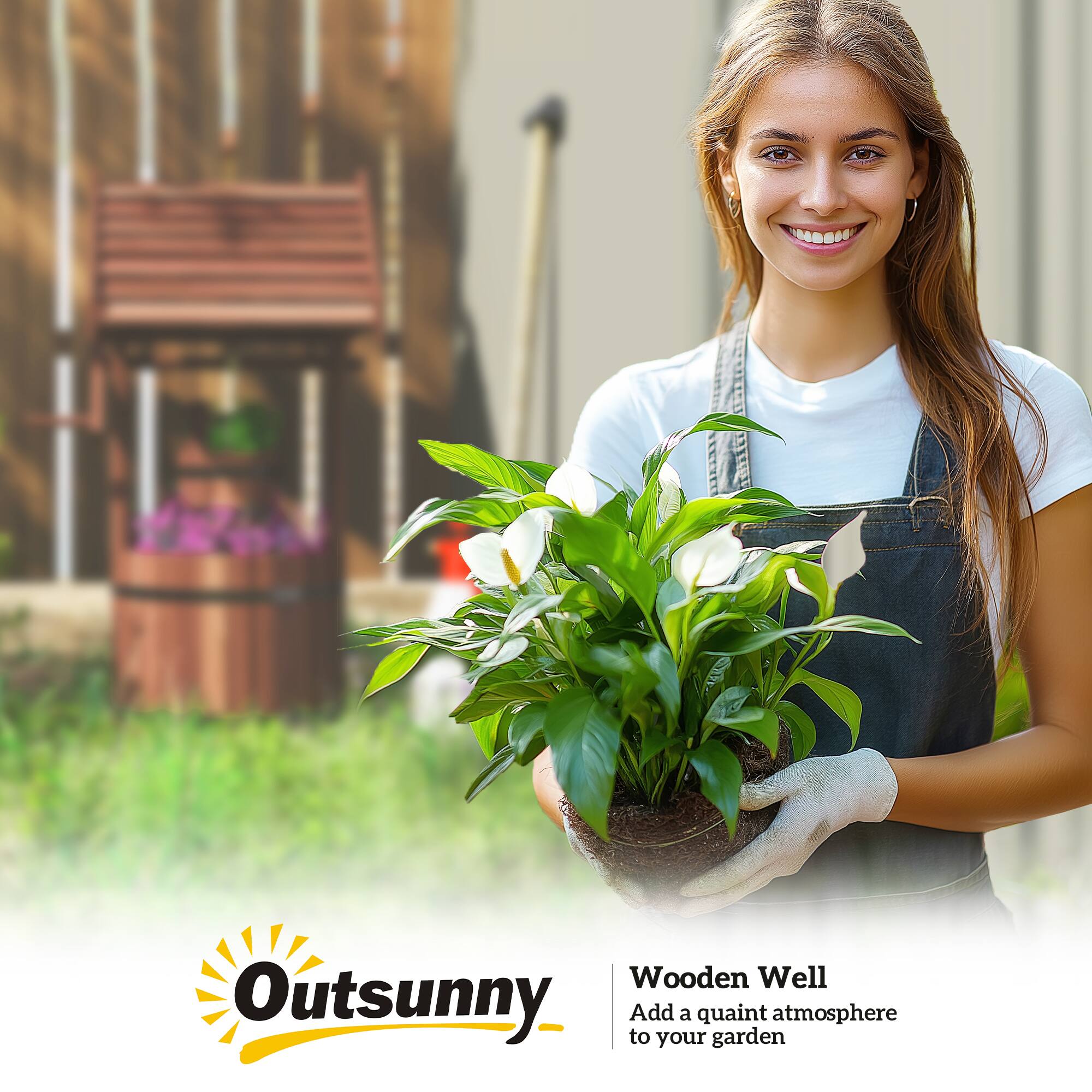 Outsunny  
Wooden Well  
Add a quaint atmosphere to your garden