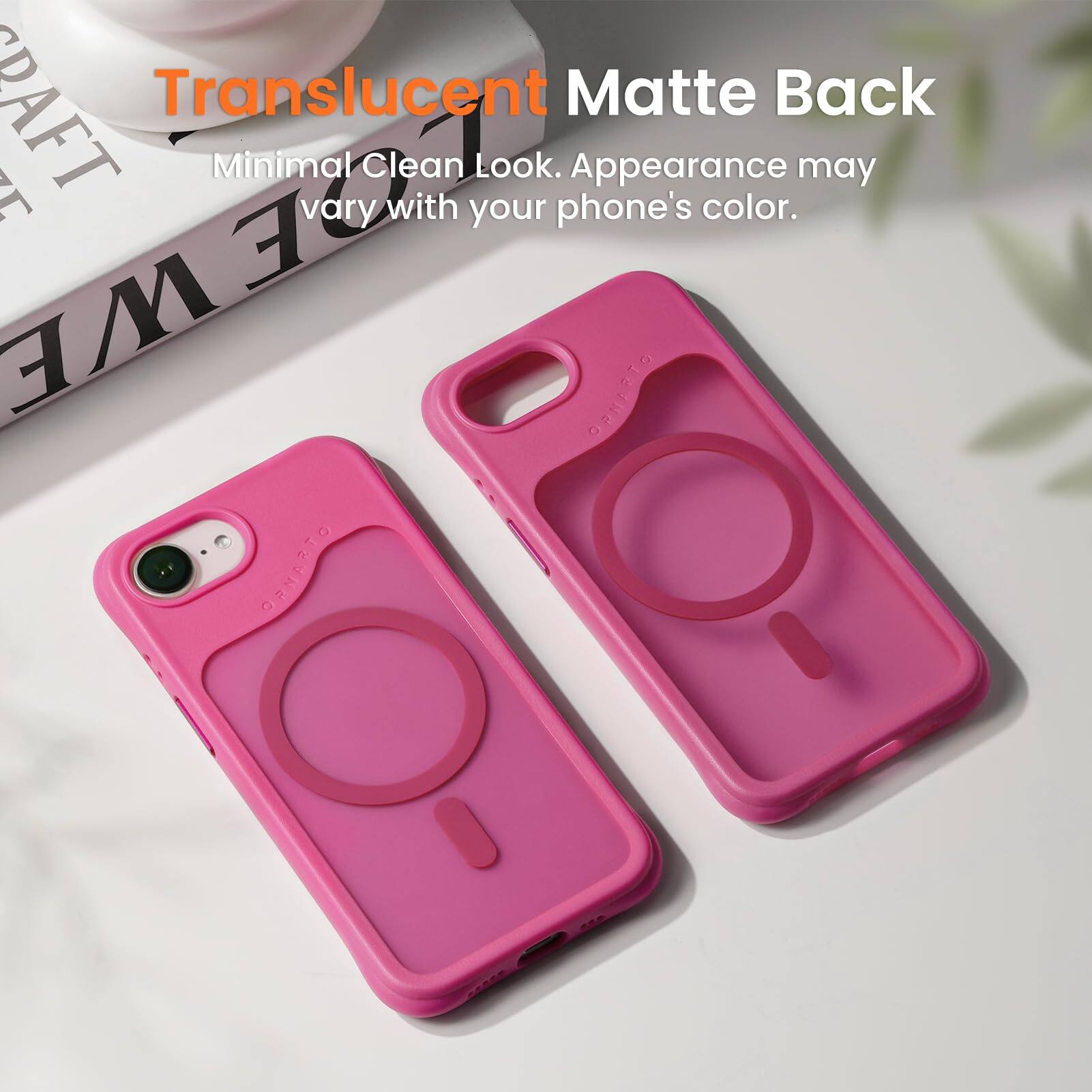 Translucent Matte Back Minimal Clean Look. Appearance may vary with your phone's color.