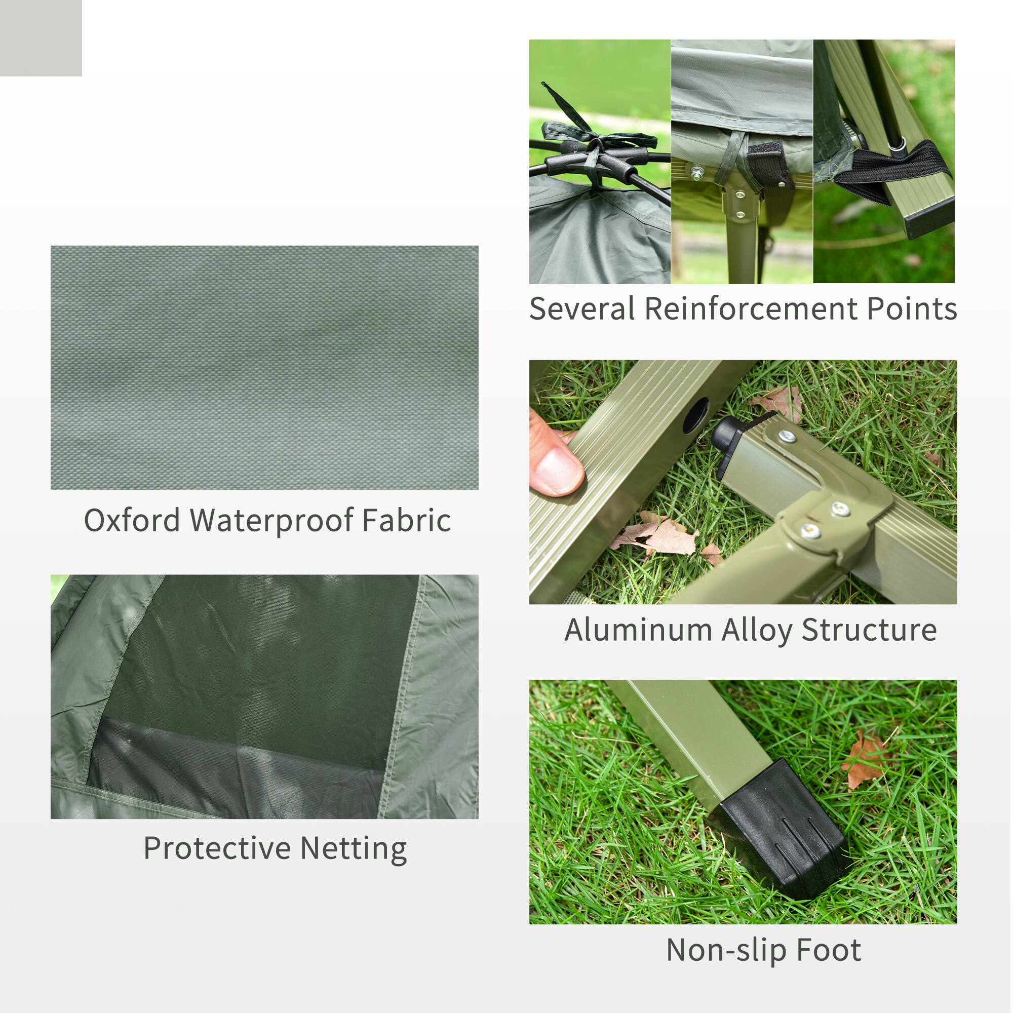Several Reinforcement Points, Aluminum Alloy Structure, Non-slip Foot, Oxford Waterproof Fabric, Protective Netting