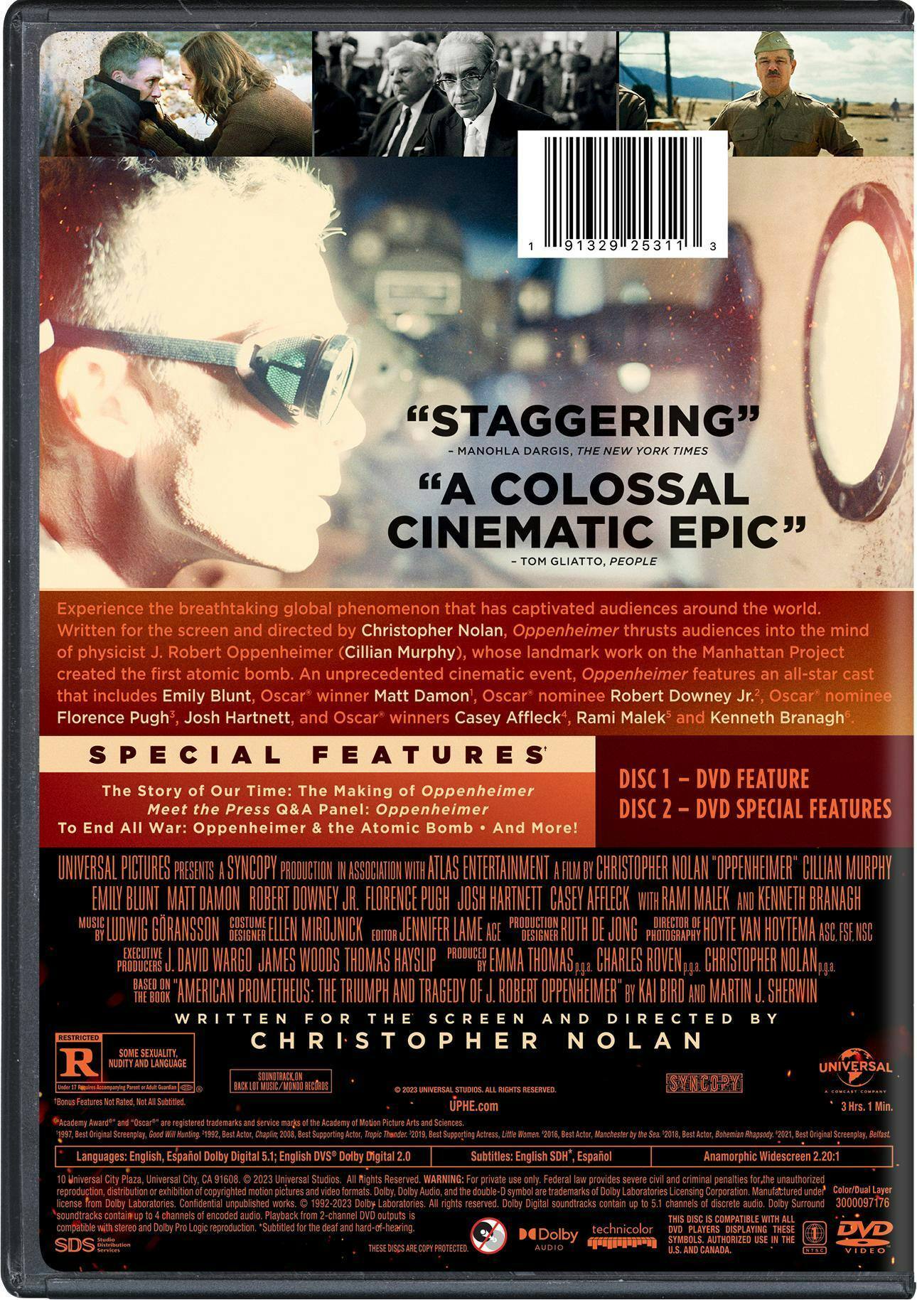 Back. Oppenheimer (with Bonus DVD) [DVD].
