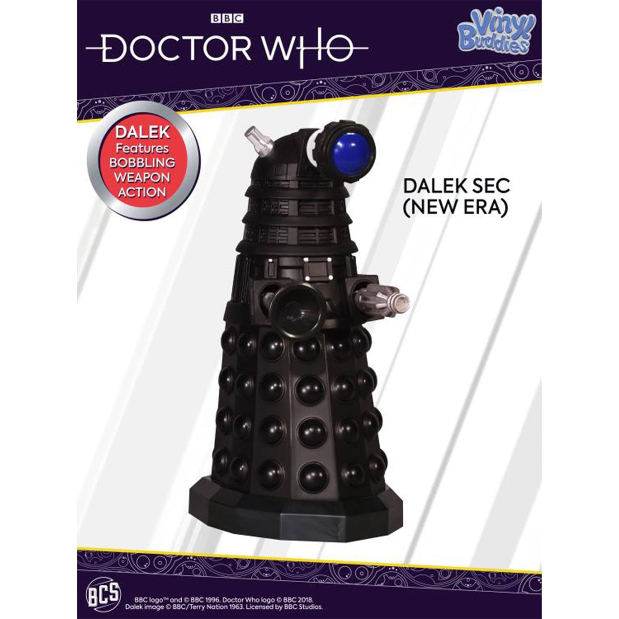 BBC Doctor Who  
Vinyl Buddies  
Dalek Features Bobbling Weapon Action  
Dalek Sec (New Era)  
BCS  
BBC logo © and © BBC 1996, Doctor Who logo © BBC 2018  
Dalek image © BBC/Terry Nation 1963 Licensed by BBC Studios.