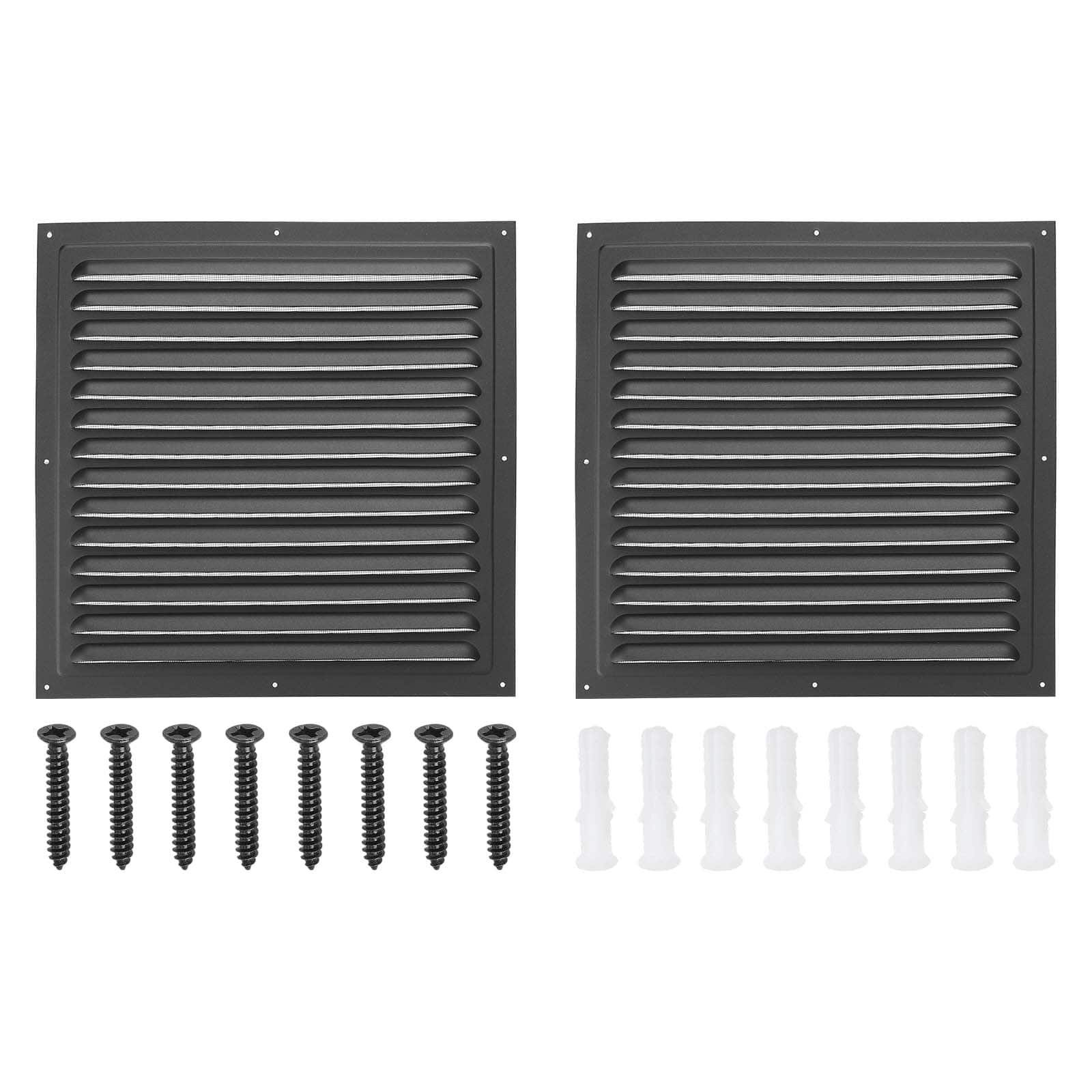 "Unique Bargains - 12""x12"" Aluminum Gable Vent, 2pcs Exterior Wall Outlet Square Soffit Vent HVAC Louver Air Grille with Built-in Screen - Black" price history on PriceWatchPro