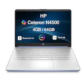 HP - 14 Everyday Value Laptop 14.0 HD HD Display (Intel Celeron N4500, 4GB DDR4, 64GB SSD, Win 11 Home S-Mode) - Sky Blue