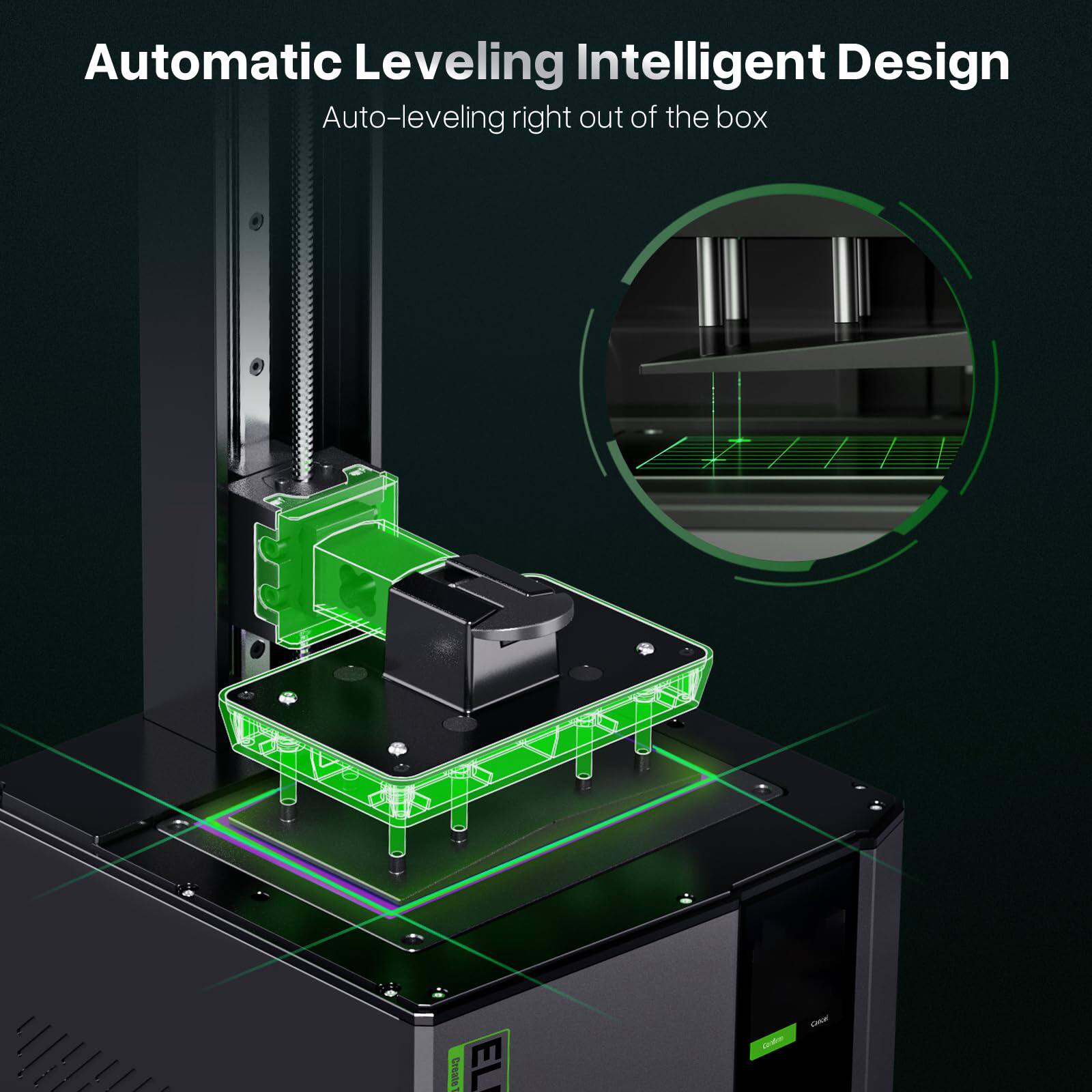 Automatic Leveling Intelligent Design  
Auto-leveling right out of the box