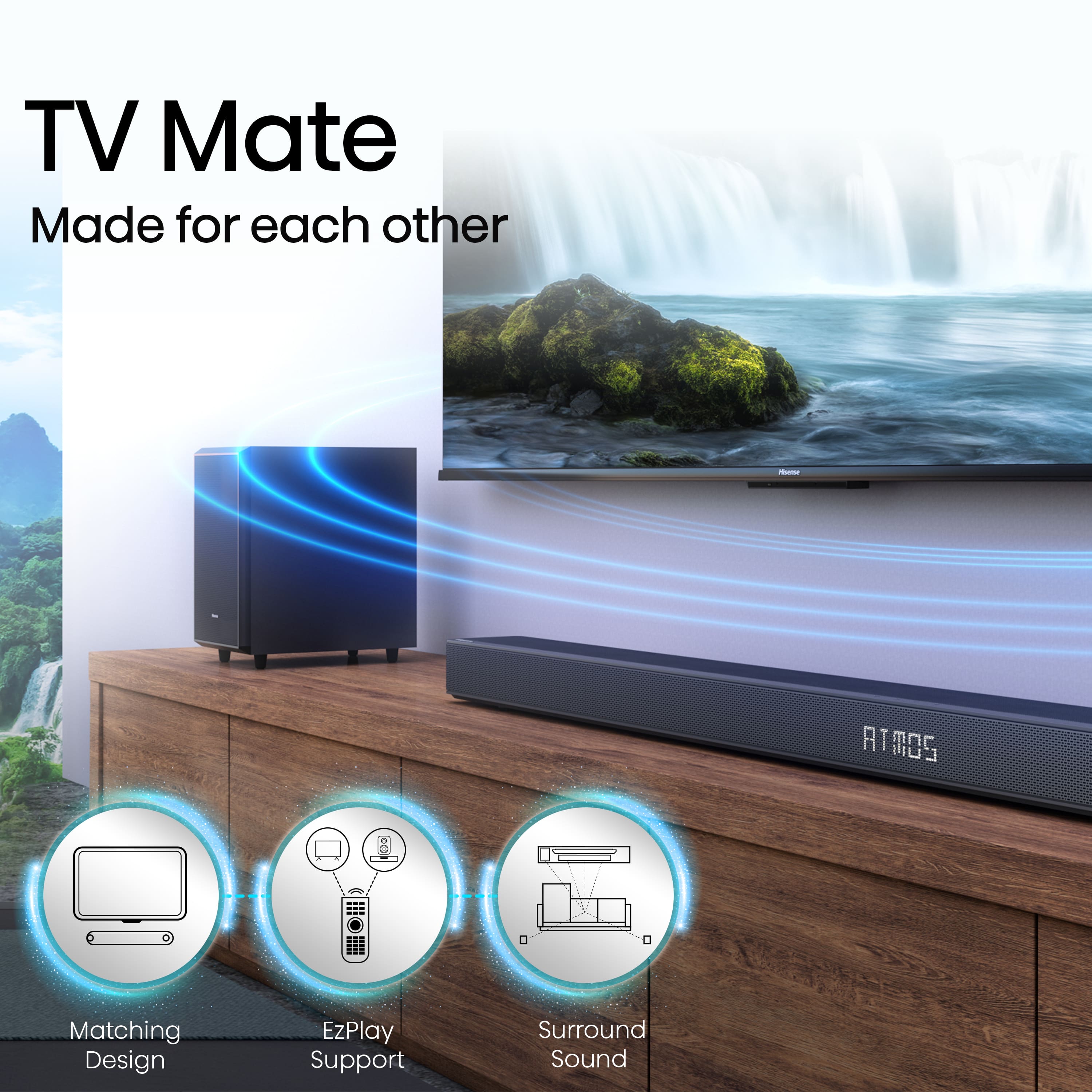 TV Mate Made for each other ATMOS Matching Design EzPlay Support Surround Sound