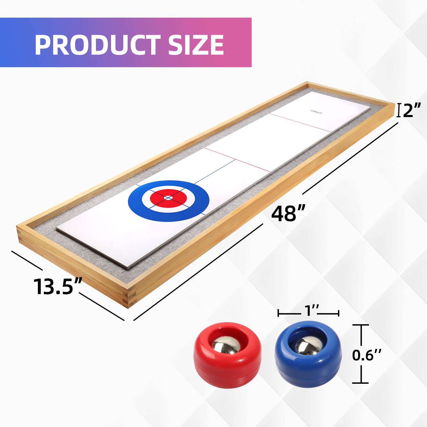PRODUCT SIZE - 13.5" 48" 1" 0.6"