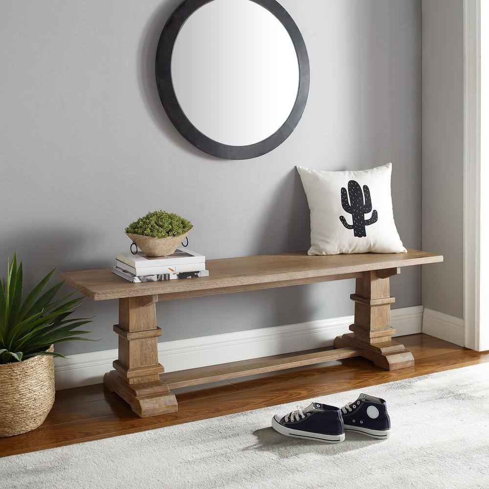Alt View 4. Crosley Furniture - Joanna Dining Bench - Rustic Brown.