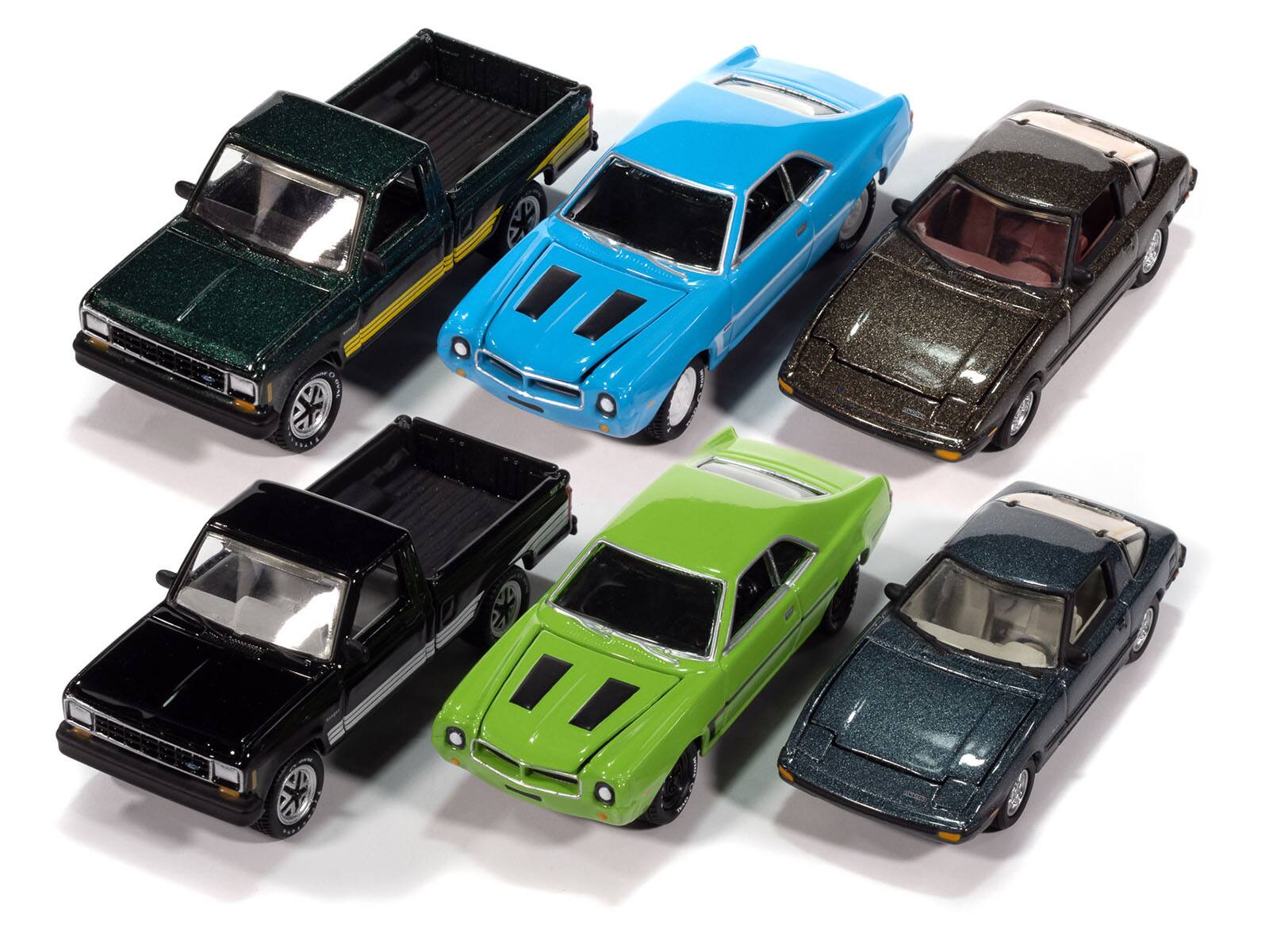 Angle. Johnny Lightning - "Classic Gold Collection" 2025 Release 2 Set of 6 Cars 1/64 Diecast Model Cars by Johnny Lightning - Multicolor.