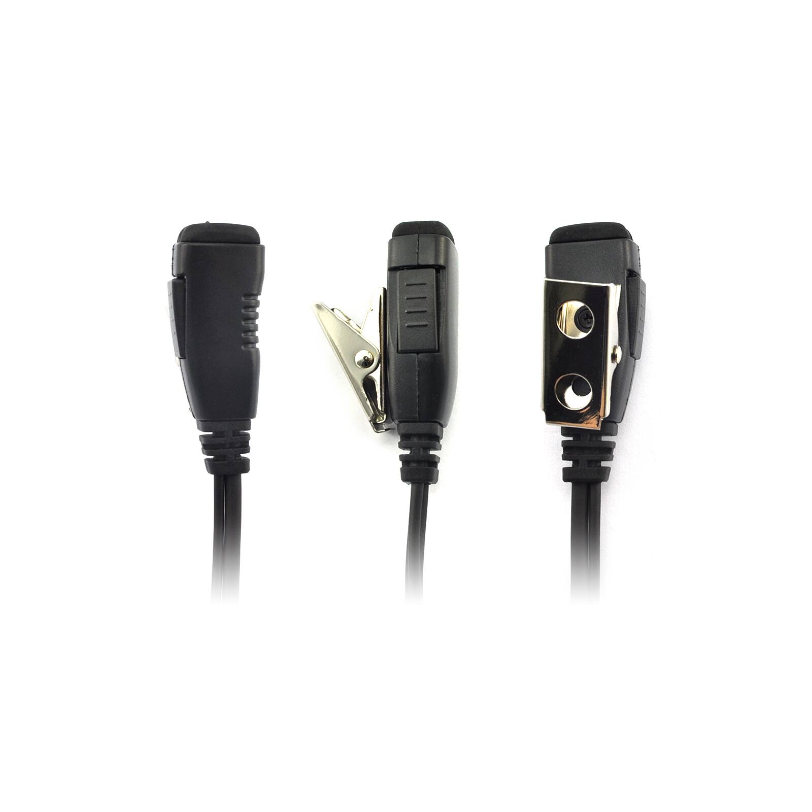 Left. ProMaxPower - Extra Long 1.5-Wire Swivel Earpiece with PTT Mic for 2-Pin Radios - RDM2070D, CP110 & More - Black.