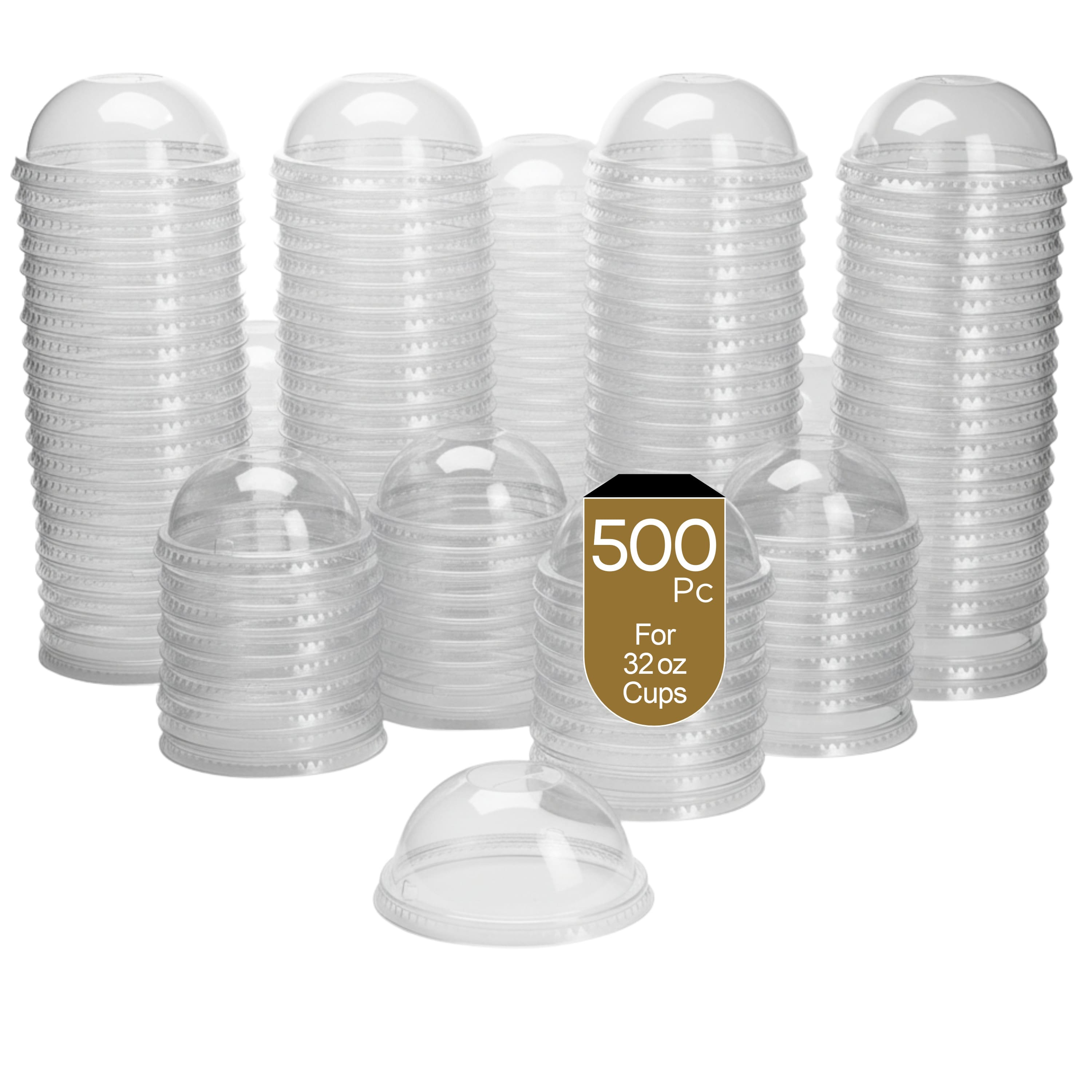 Eco Harmony Products - Cold Cup, Dome Lid for 32oz Cup (PET), 107mm, 500-Pack - Clear