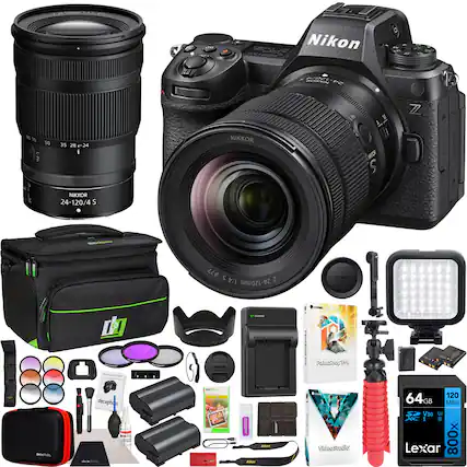 u 9310001 Nikon nN OCL-PE 30 i L-P 1 50 35 28-24 NIKKOR 24-120/4 5 NIKKOR [ A ARTCR S ZZ - 77 S 1:4 Z 24-120mm Nikon - I - MECR Fallshaptie IcICT decepho B Ka - - - . JmOoV - - VideeStudlo 120 64GB MB/s V30 Us I Lexar 800x