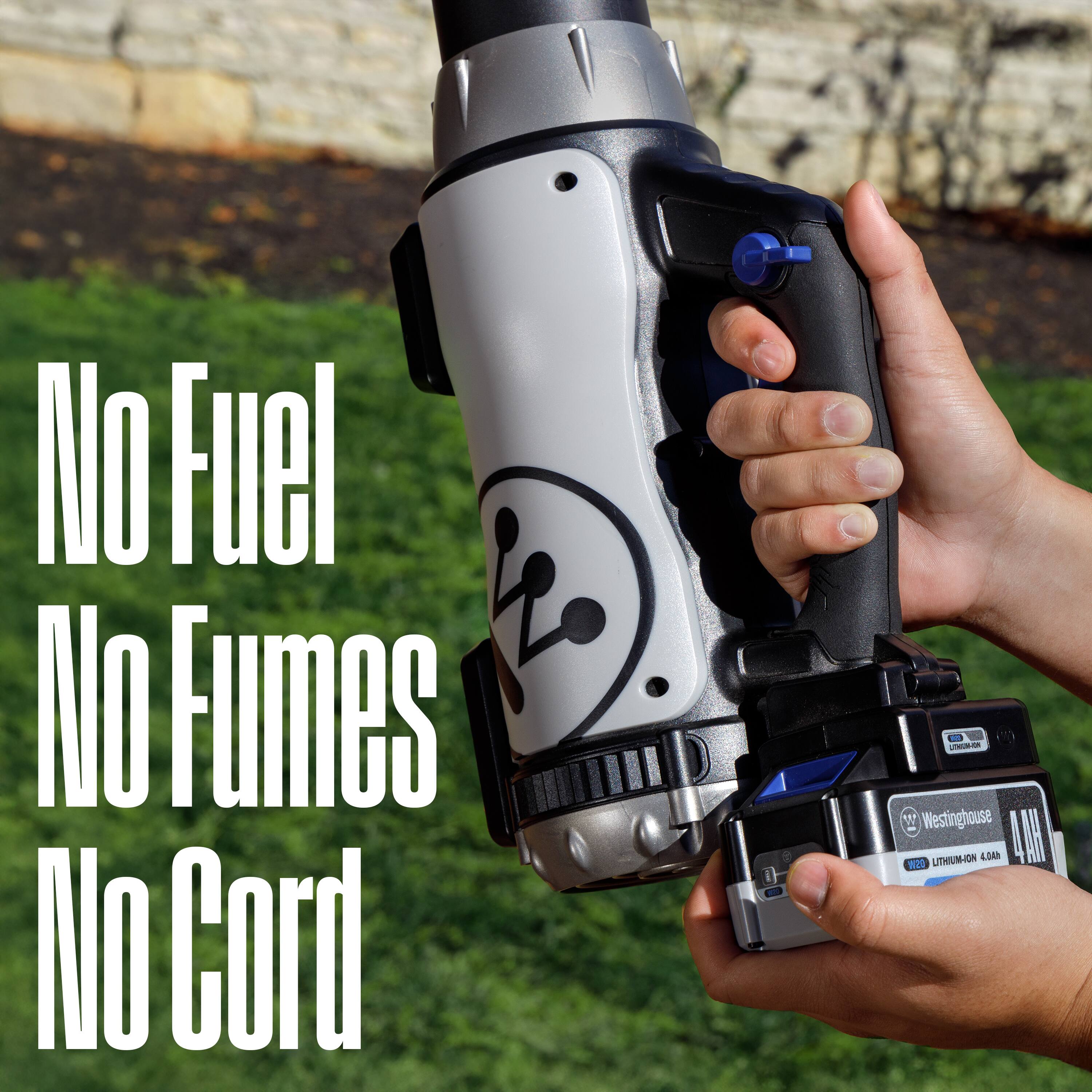 No Fuel  
No Fumes  
No Cord  

Westinghouse  
12 LITHIUM-ION