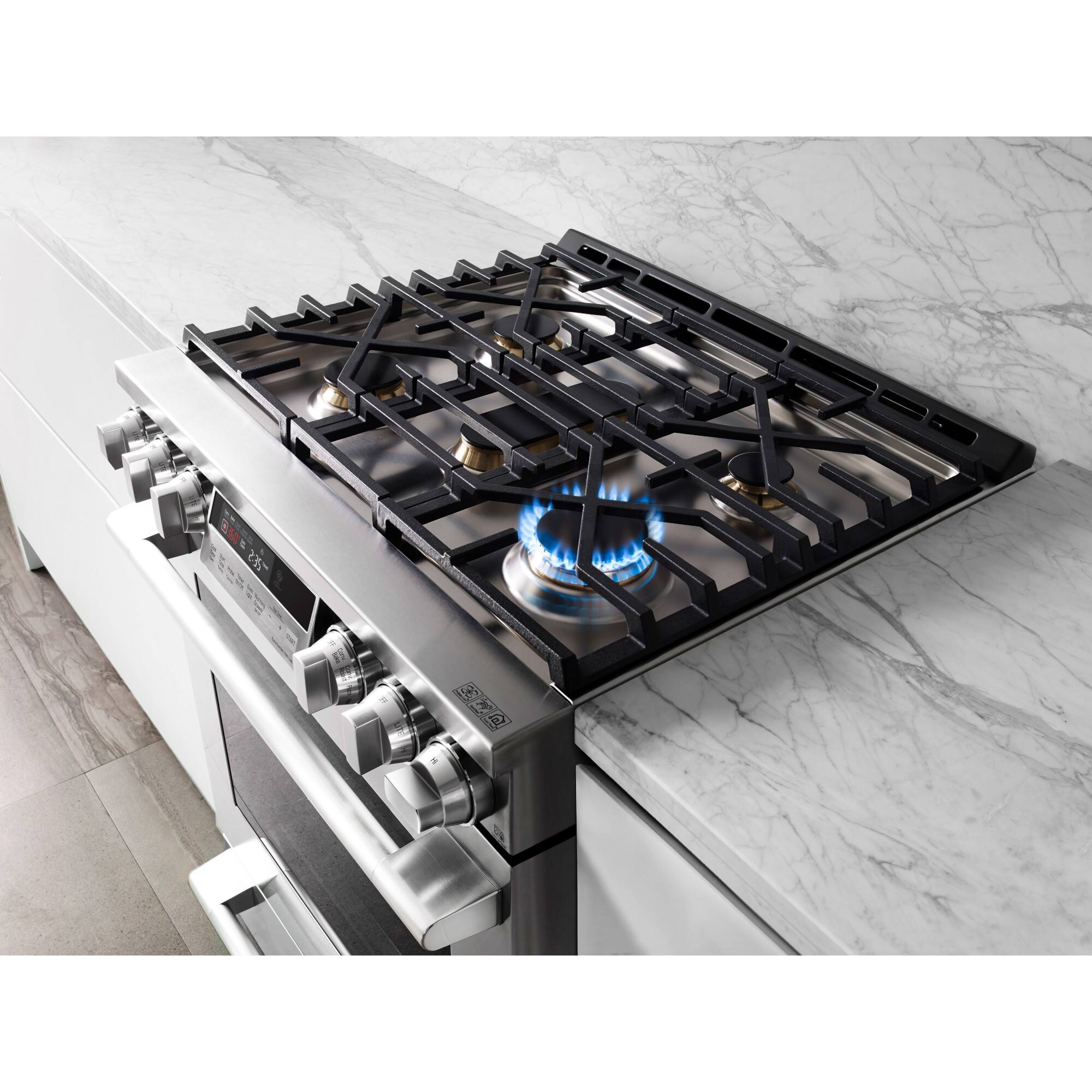 SKS 30 inch 6.3 Cu. Ft. Smart Slide in Gas Convection Range with ...